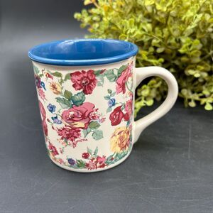 Charming 1988 Potpourri Press Tudor Garden Floral Mug - Signed Christina, 9 oz